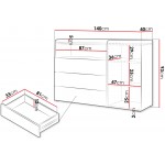 Συρταριέρα Yuki 1D 3S plus 140x40x93