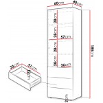 Ντουλάπα Yuki μονόφυλλη 60x40x185