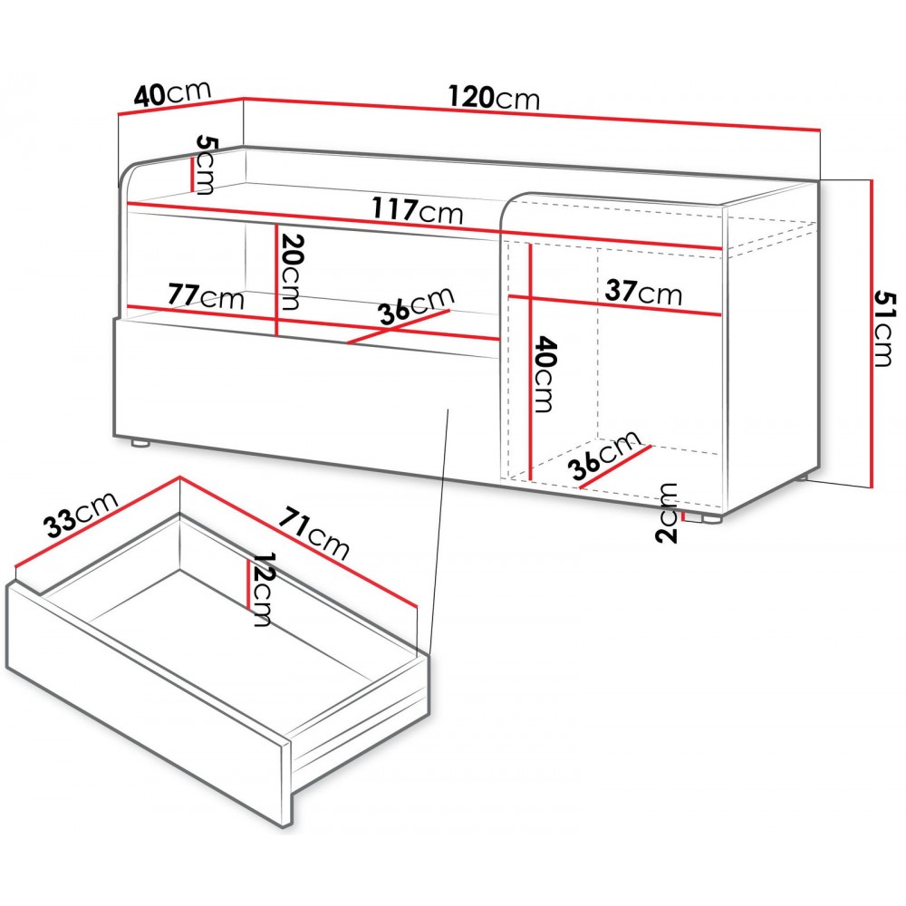 Έπιπλο τηλεόρασης Yuki
