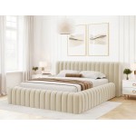 Επενδυμένο κρεβάτι Carlito-Ekrou-140 x 200