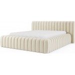 Επενδυμένο κρεβάτι Carlito-Ekrou-140 x 200