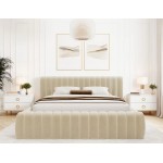 Επενδυμένο κρεβάτι Carlito-Ekrou-160 x 200
