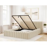 Επενδυμένο κρεβάτι Carlito-Ekrou-180 x 200