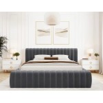 Επενδυμένο κρεβάτι Carlito-Gkri Skouro-160 x 200