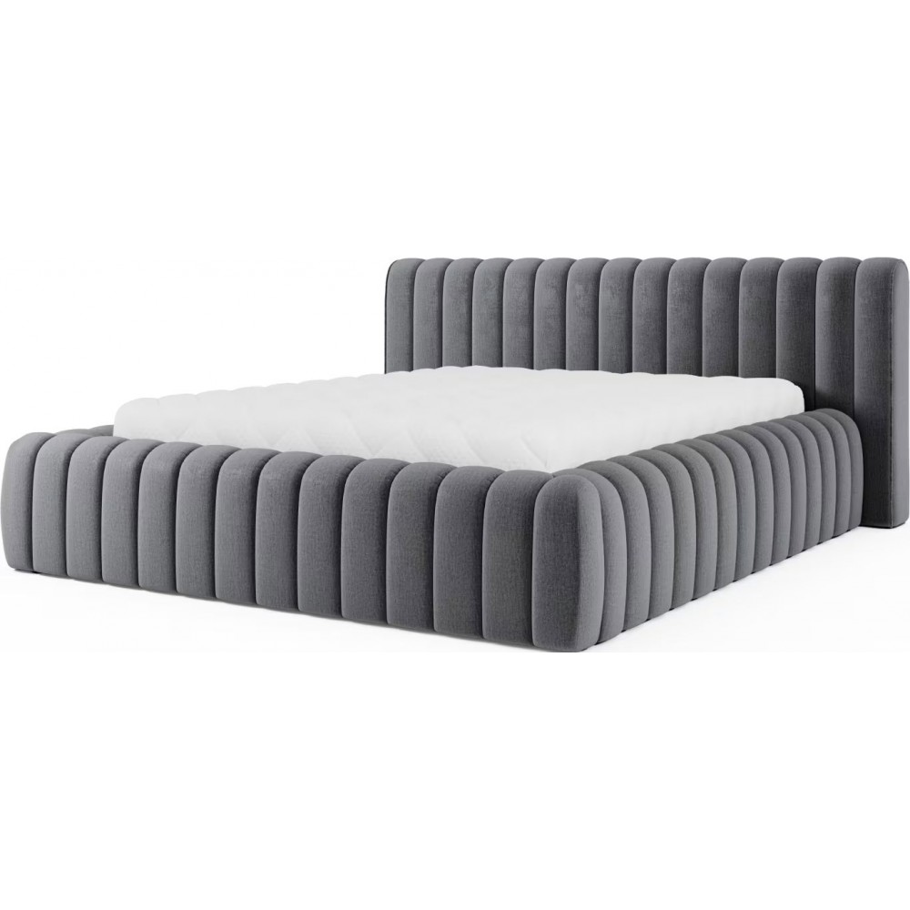 Επενδυμένο κρεβάτι Carlito-Gkri Skouro-180 x 200