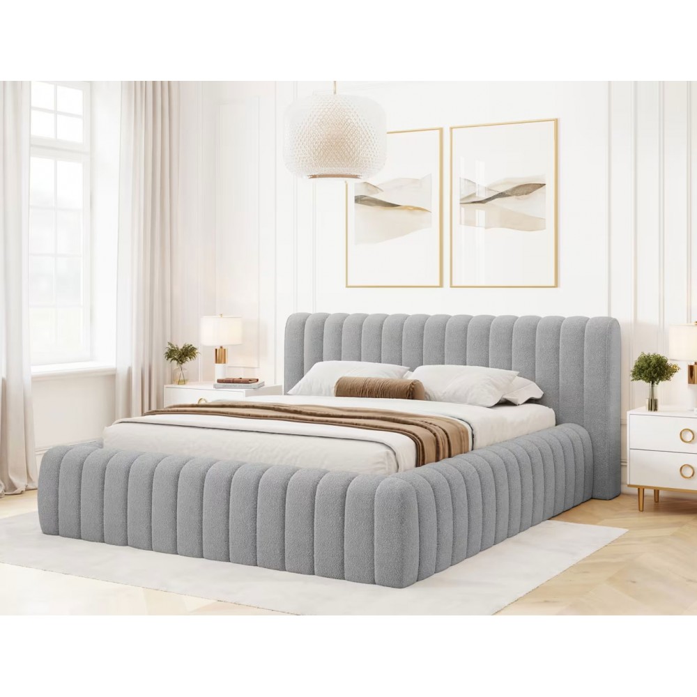 Επενδυμένο κρεβάτι Carlito-Gkri Anoixto-160 x 200