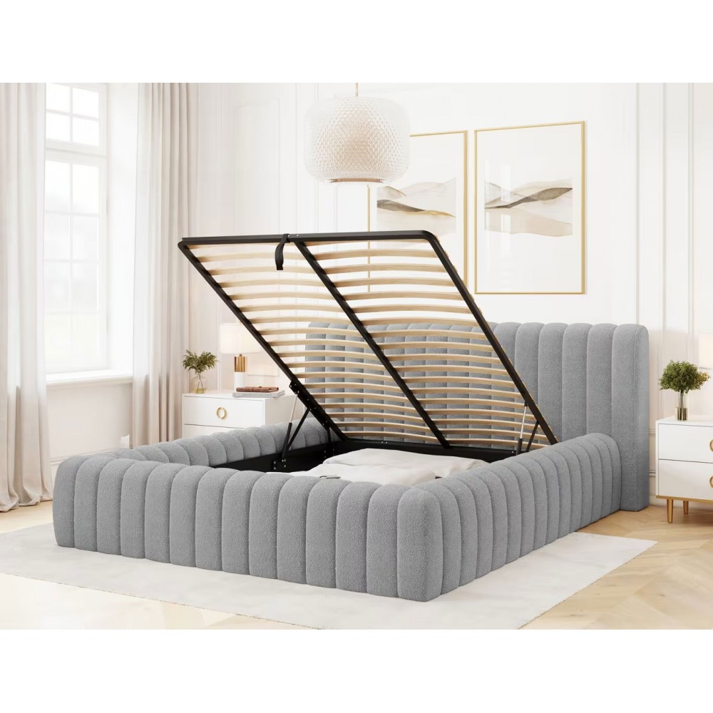 Επενδυμένο κρεβάτι Carlito-Gkri Anoixto-160 x 200