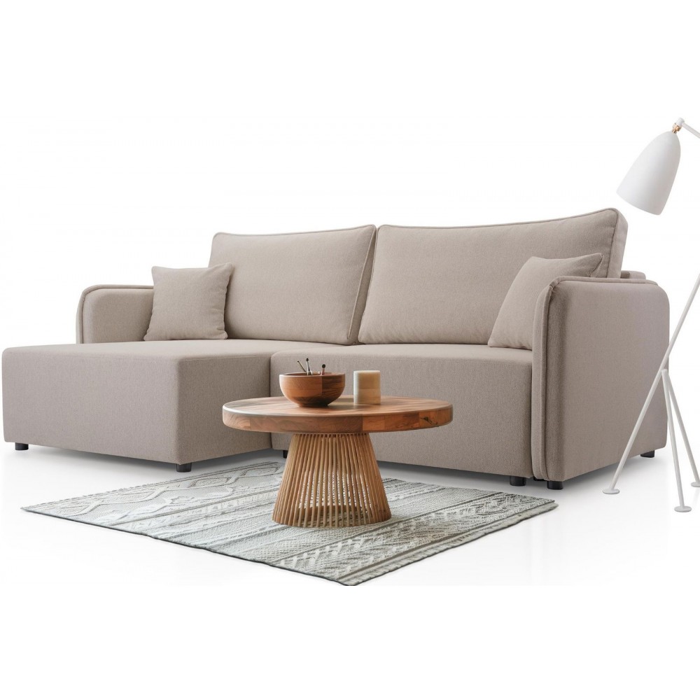 Γωνιακός καναπές Melody-Beige-Αριστερή