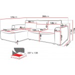 Γωνιακός καναπές Beliza 255x175x93