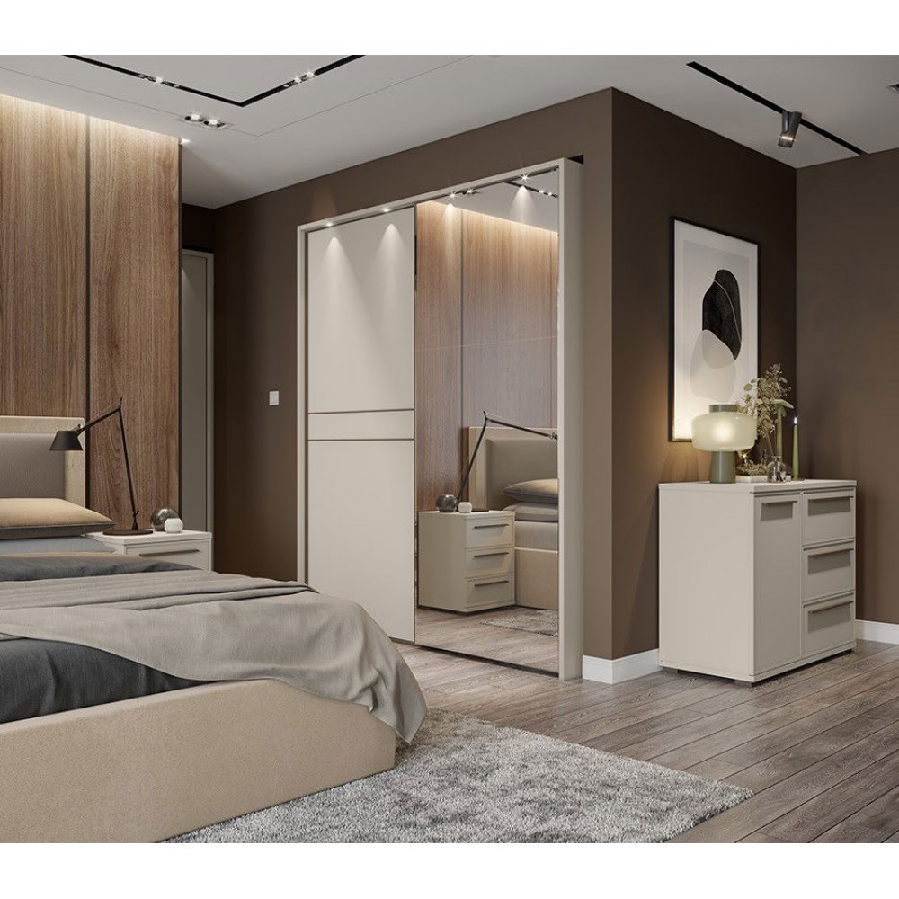 Ντουλάπα Phantom 180 συρόμενη με καθρέπτη