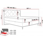 Επενδυμένο κρεβάτι Letra-Mpez-140 x 200 207x148x117