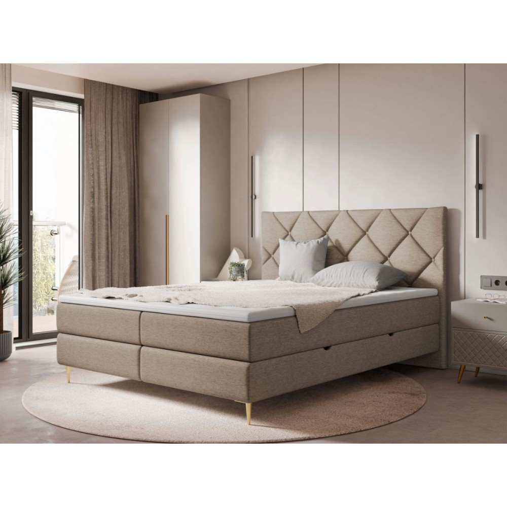 Επενδυμένο κρεβάτι Letra-Kafe-160 x 200