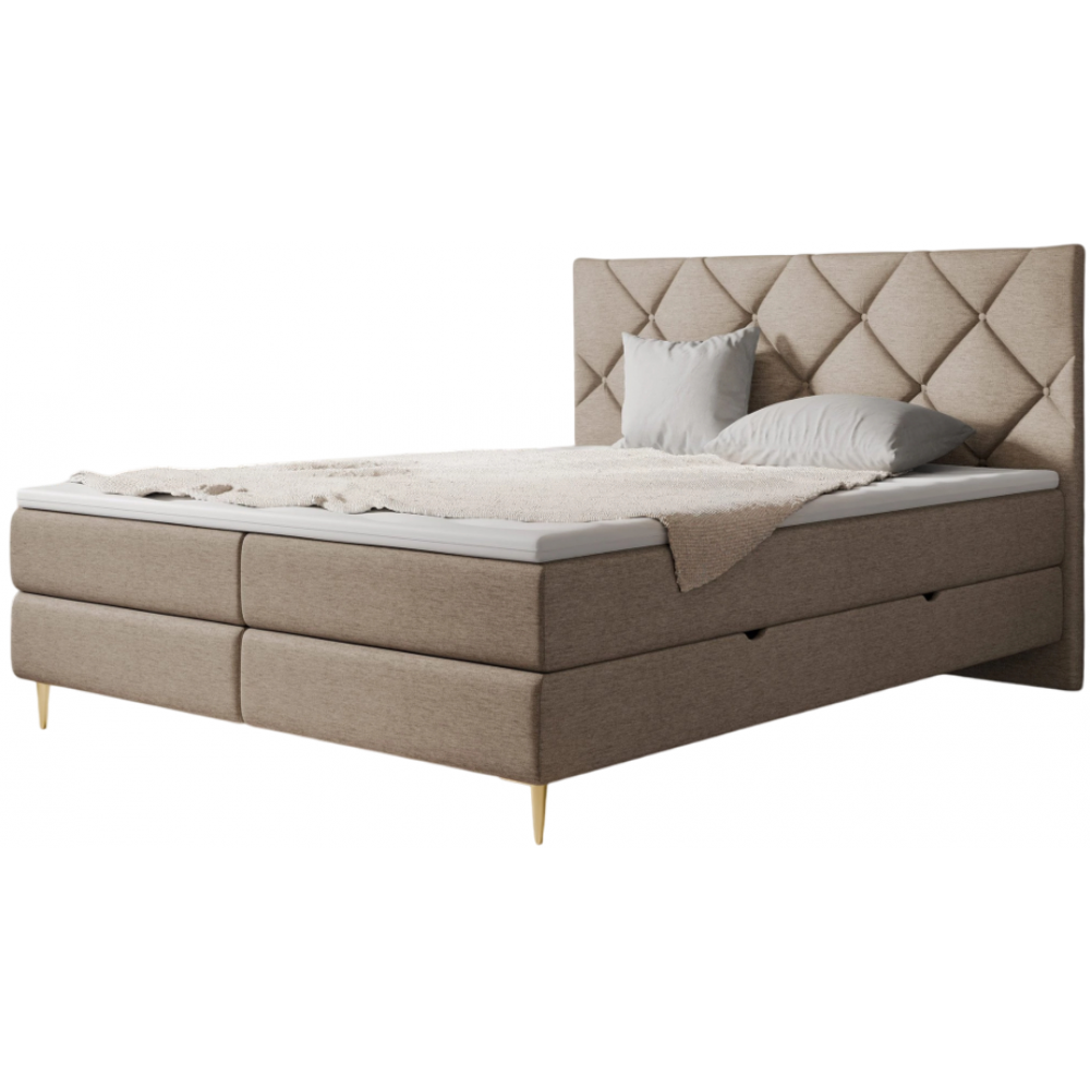 Επενδυμένο κρεβάτι Letra-Kafe-160 x 200