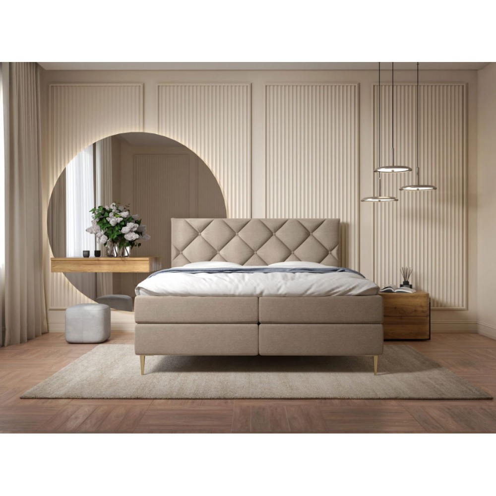 Επενδυμένο κρεβάτι Letra-Kafe-160 x 200