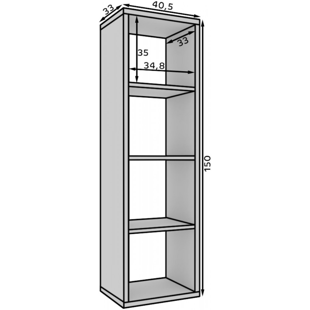 Βιβλιοθήκη Panau II-Leuko 40.5x33x150