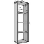 Βιβλιοθήκη Panau II-Leuko 40.5x33x150