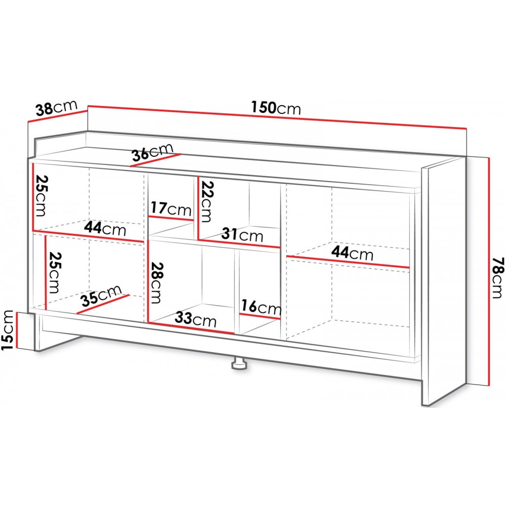 Μπουφές Porto 150 2D 150x38x78