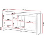 Μπουφές Porto 150 2D 150x38x78