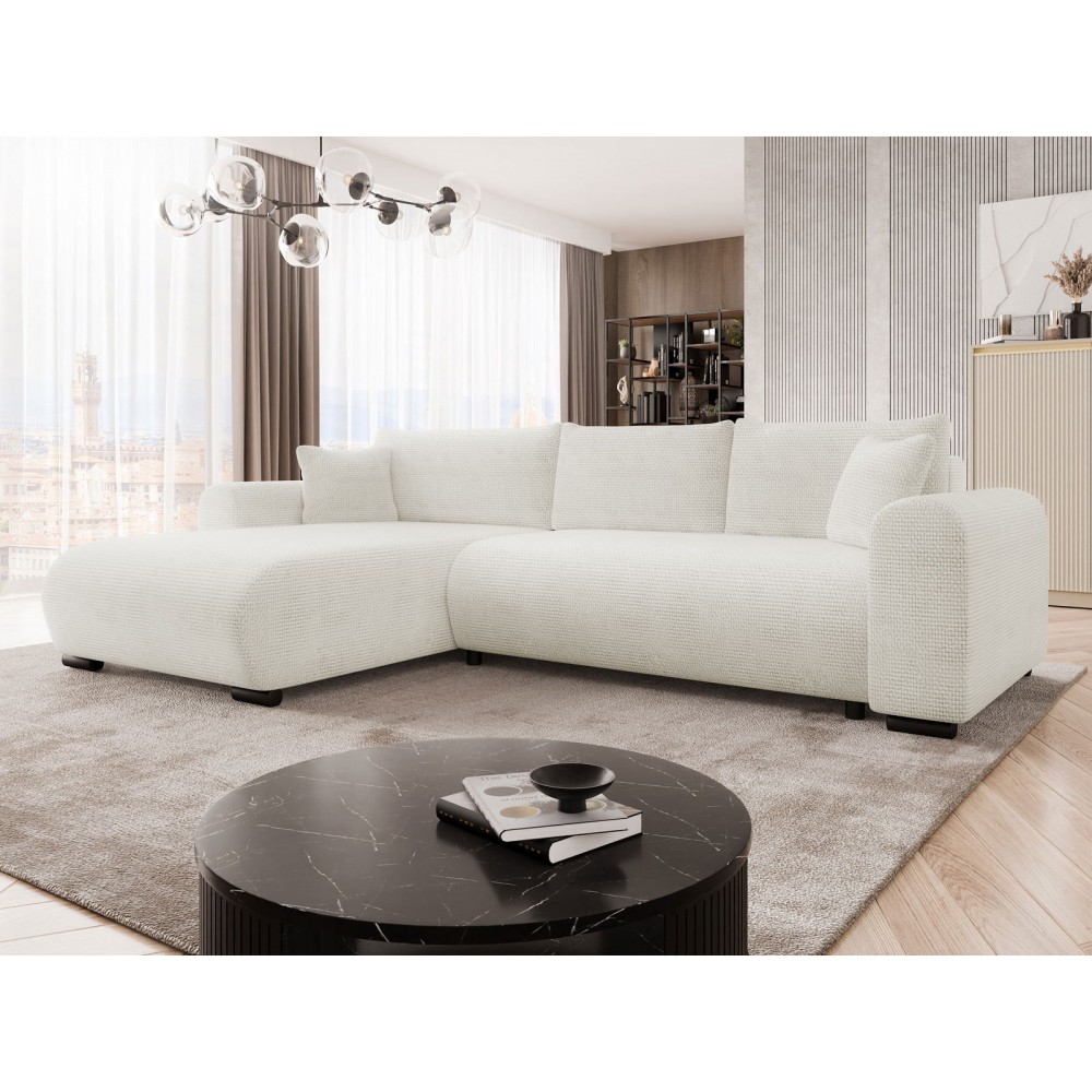 Γωνιακός καναπές Merkos-Leuko