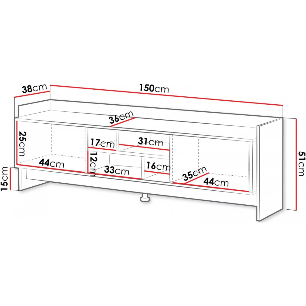 Έπιπλο τηλεόρασης Porto 150 2D