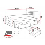 Παιδικό κρεβάτι Calwin-Leuko-80 x 180