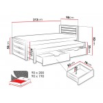 Παιδικό κρεβάτι Calwin-Leuko- Drus-90 x 200