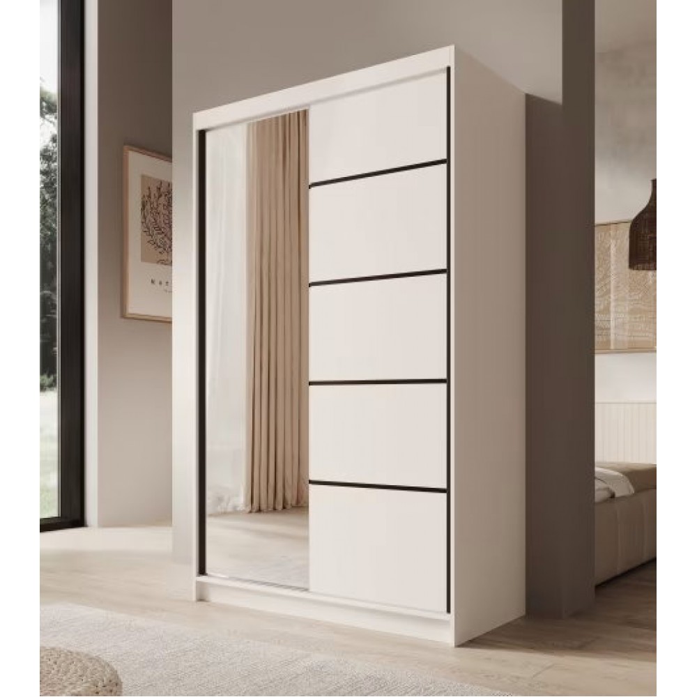 Ντουλάπα Belfast 120 συρόμενη-Leuko 120x58x200