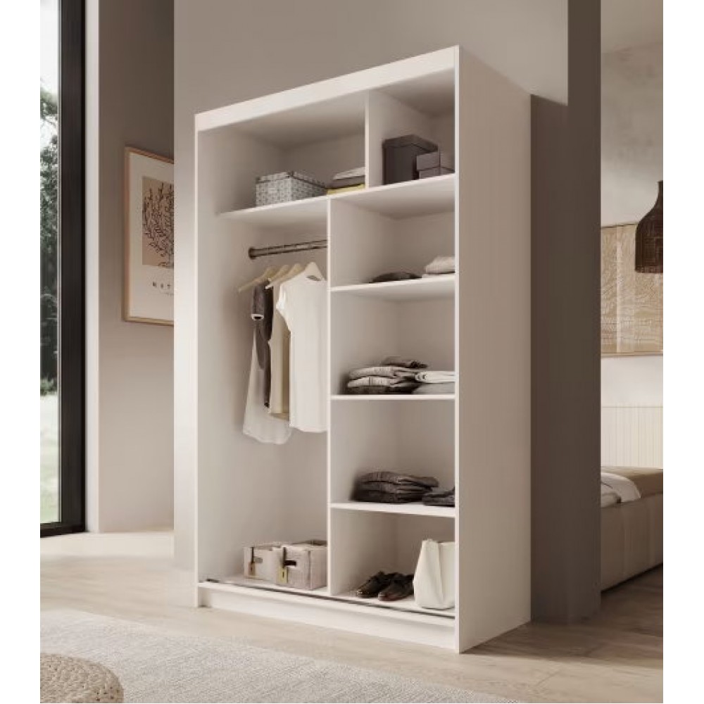 Ντουλάπα Belfast 120 συρόμενη-Leuko 120x58x200