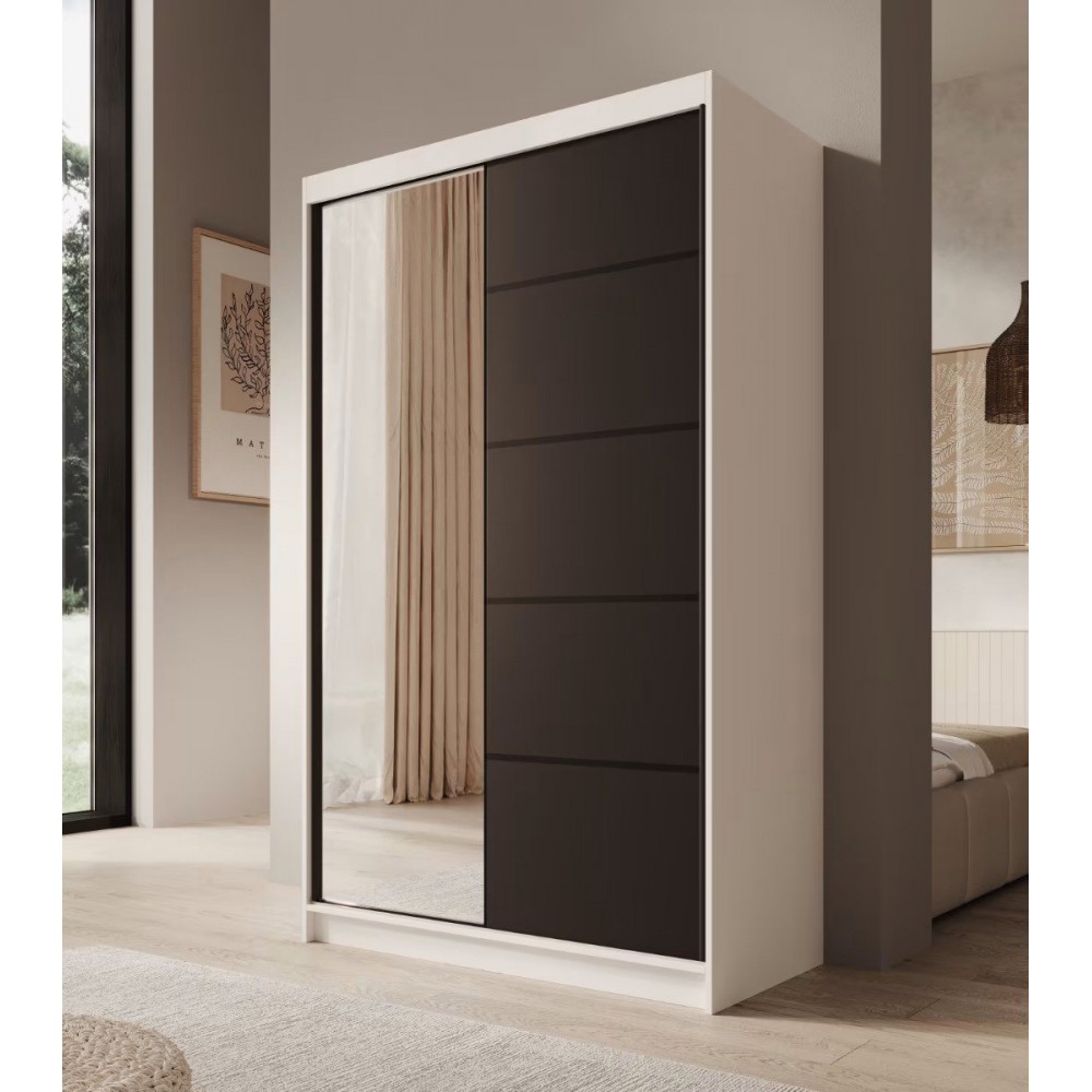 Ντουλάπα Belfast 120 συρόμενη-Leuko-Mauro 120x58x200