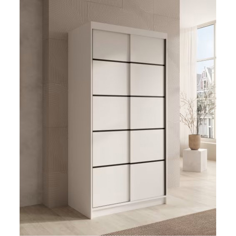 Ντουλάπα Wardis 100 συρόμενη-Leuko 100x58x200