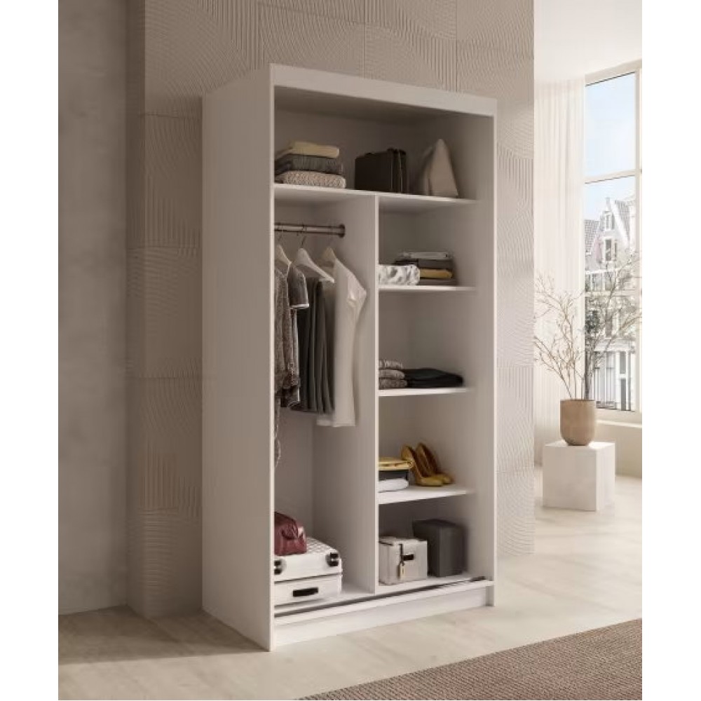 Ντουλάπα Wardis 100 συρόμενη-Leuko 100x58x200