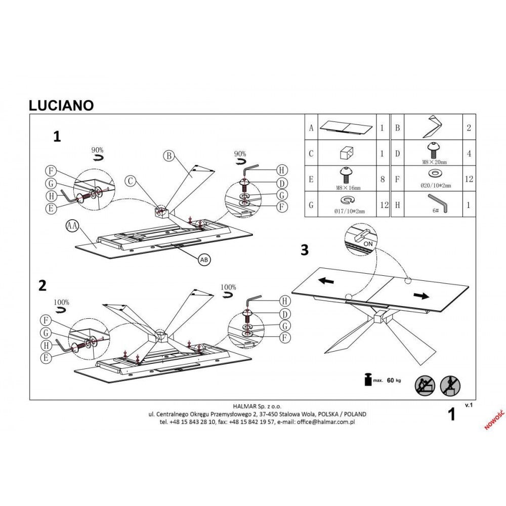 Επεκτεινόμενο τραπέζι Lucia-Leuko
