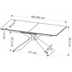 Επεκτεινόμενο τραπέζι Lucia 180x90x76