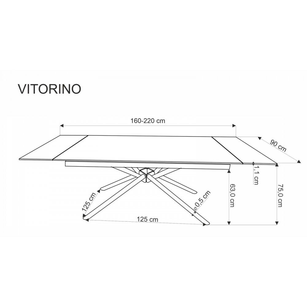 Επεκτεινόμενο τραπέζι Victor I 160x90x75