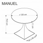 Τραπέζι Manuel 120x120x77