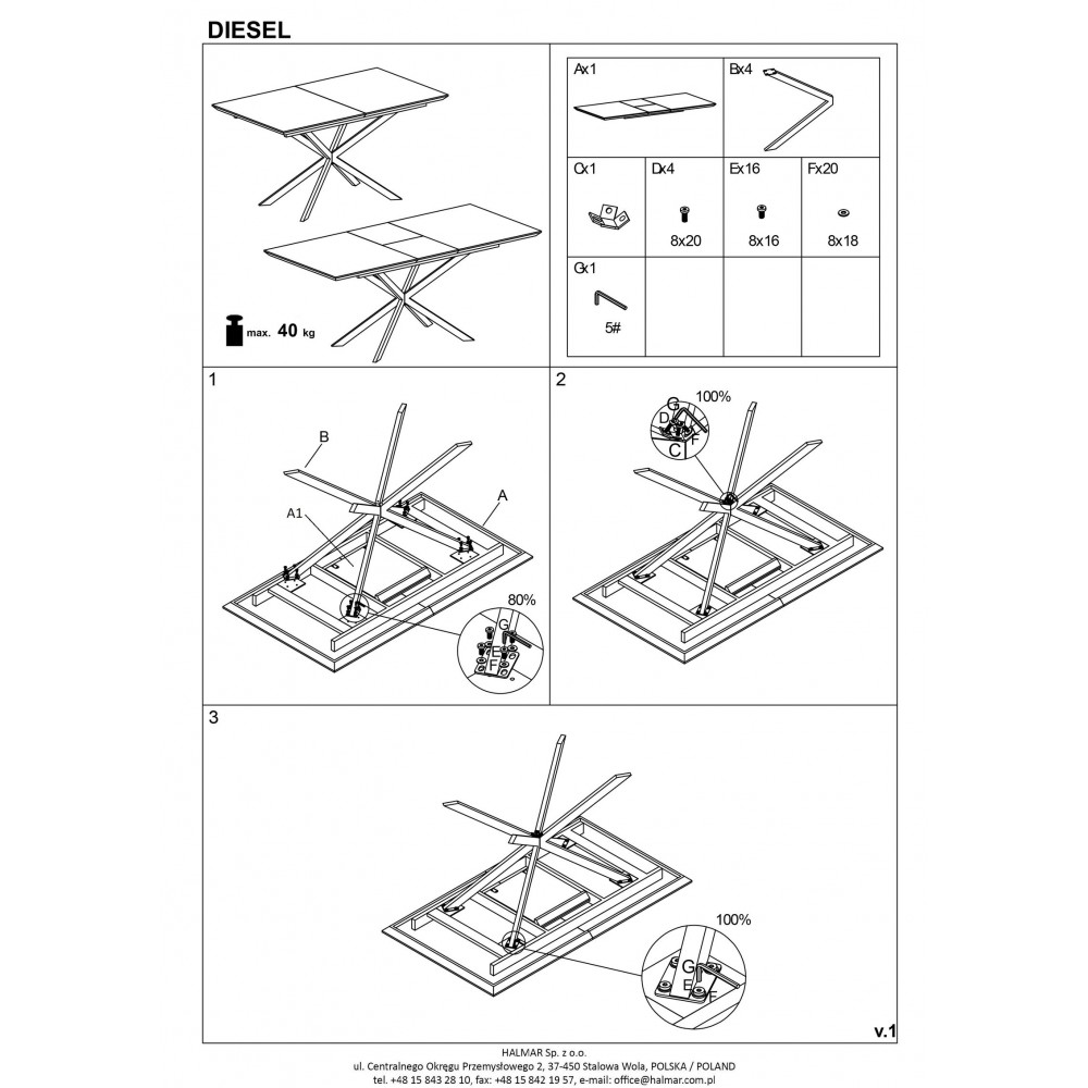 Επεκτεινόμενο τραπέζι Daniel