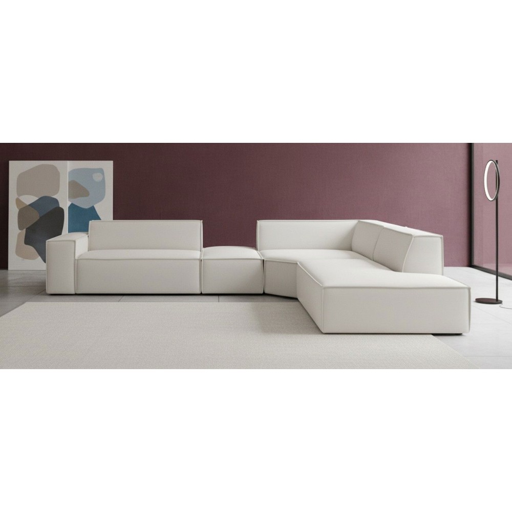 Γωνιακός καναπές Fubu L-Εκρού-Δεξιά