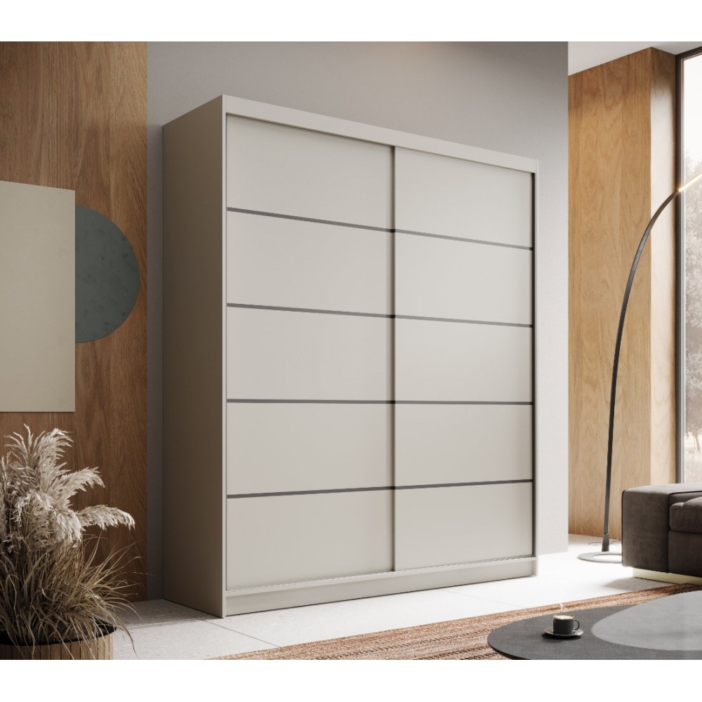 Ντουλάπα Verano 180 συρόμενη -Cashmere 180x58x215