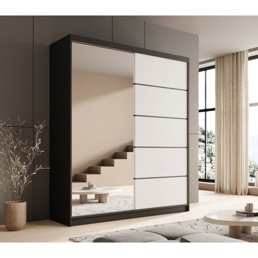 Ντουλάπα Shelvia 180 συρόμενη -Mauro-Leuko 180x58x215