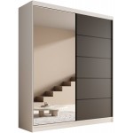 Ντουλάπα Shelvia 180 συρόμενη -Leuko-Mauro 180x58x215