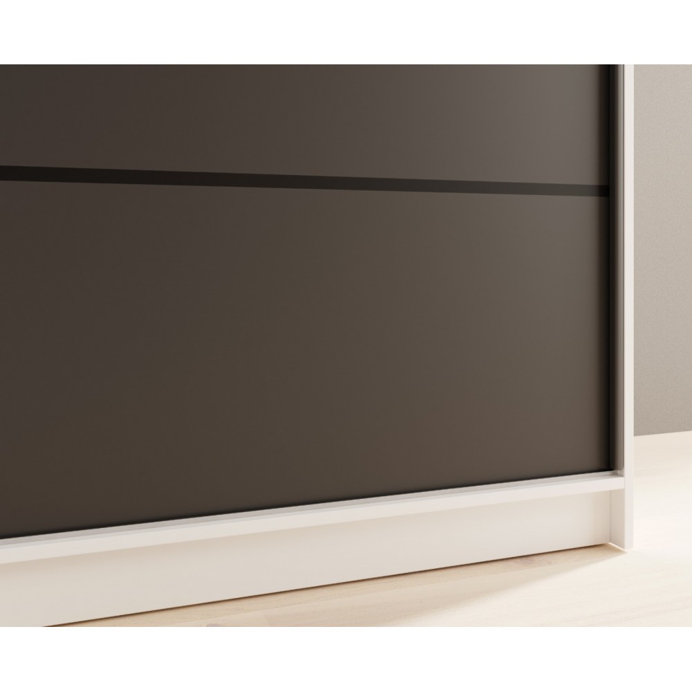 Ντουλάπα Shelvia 180 συρόμενη -Leuko-Mauro 180x58x215