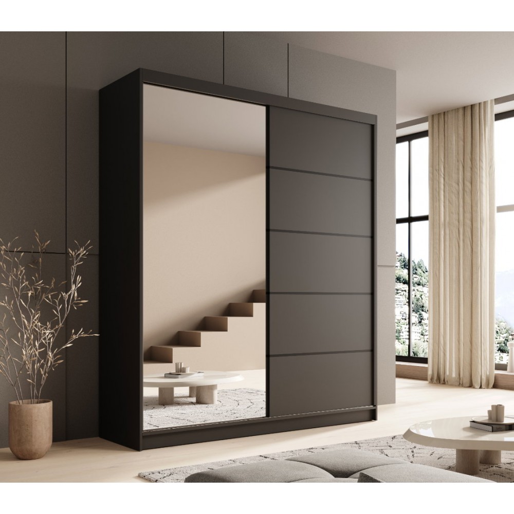 Ντουλάπα Shelvia 180 συρόμενη -Mauro 180x58x215