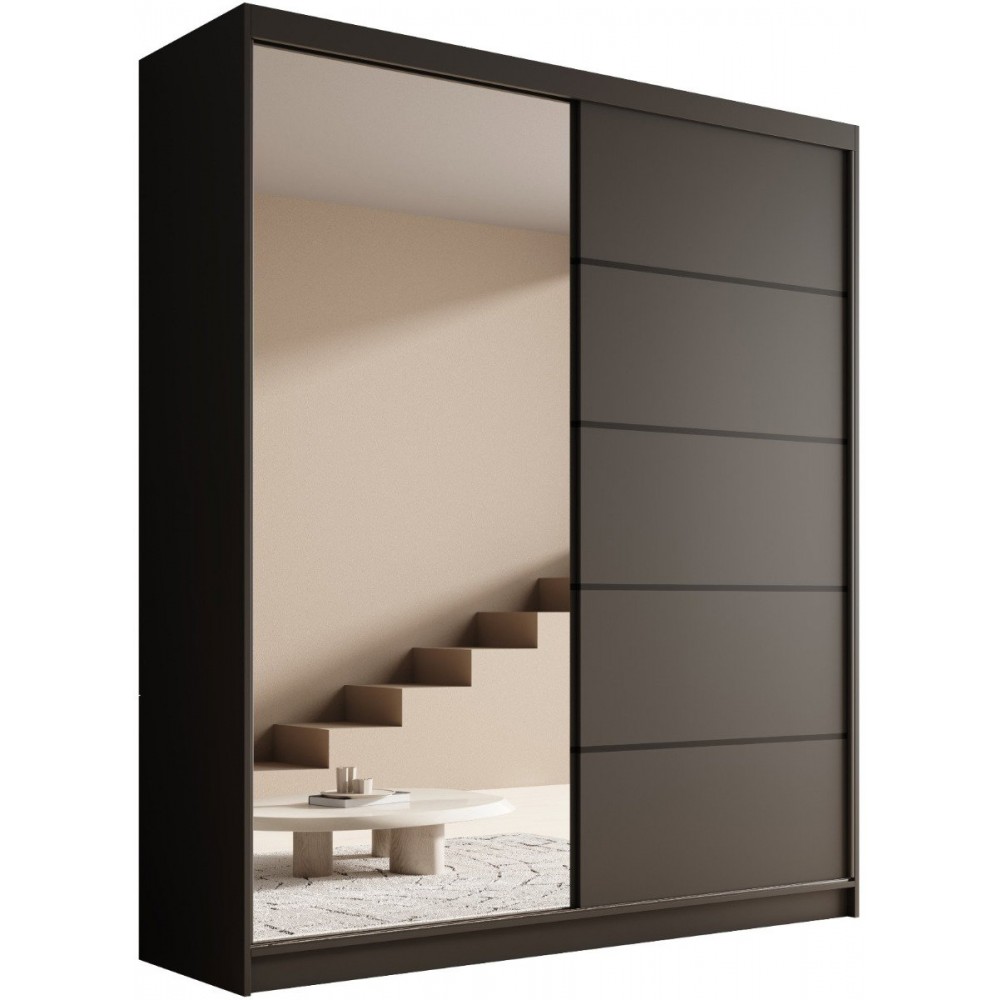 Ντουλάπα Shelvia 180 συρόμενη -Mauro 180x58x215