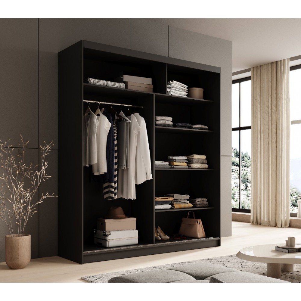 Ντουλάπα Shelvia 180 συρόμενη -Mauro 180x58x215