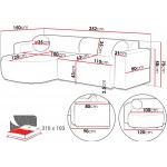 Γωνιακός καναπές Nicelo-Leuko