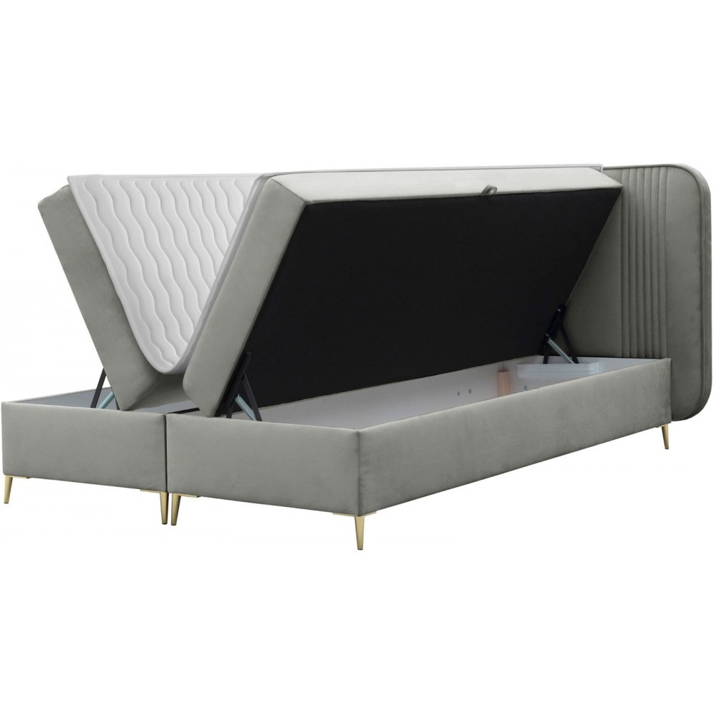 Επενδυμένο κρεβάτι Fandy-Mpez Skouro-120 x 200