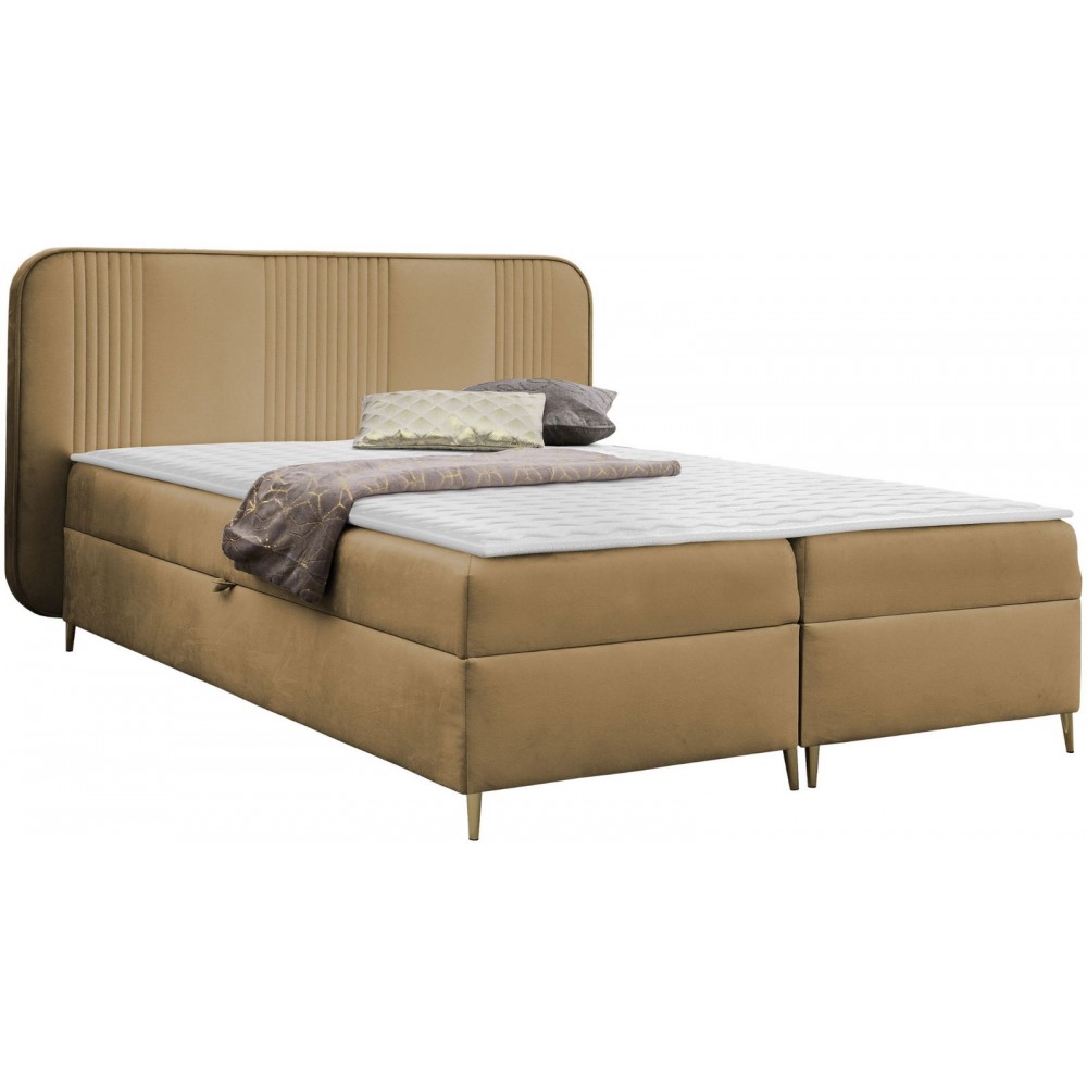 Επενδυμένο κρεβάτι Fandy-Mpez Skouro-160 x 200