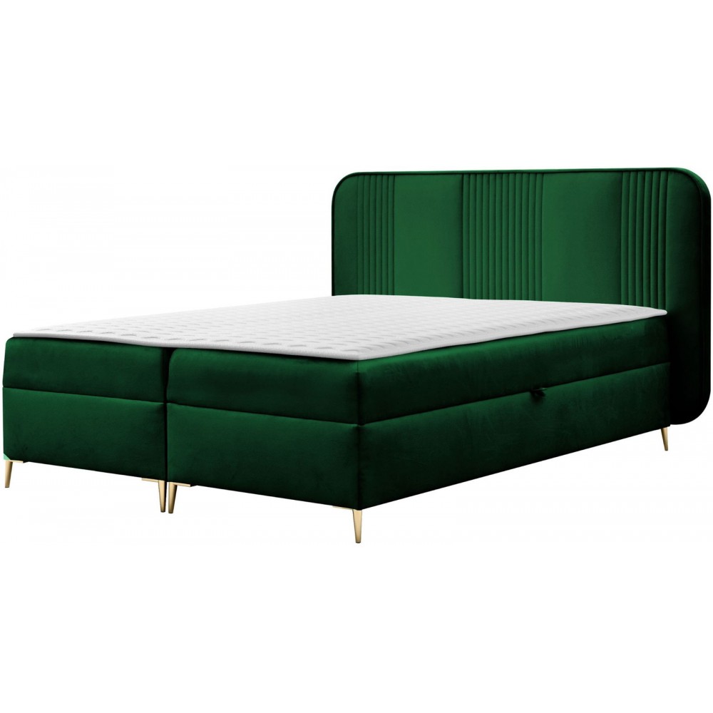 Επενδυμένο κρεβάτι Fandy-Prasino-160 x 200