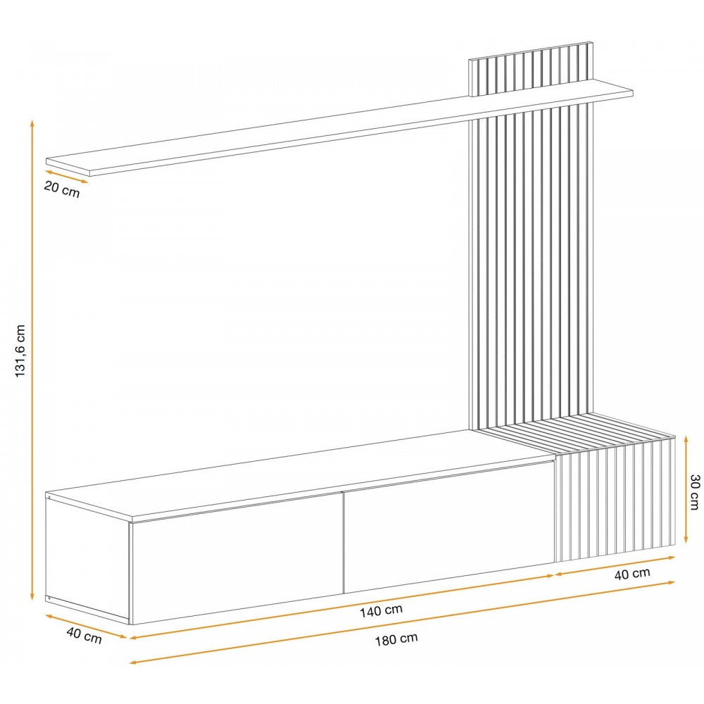Σύνθετο σαλονιού Solar 180x40x131.6
