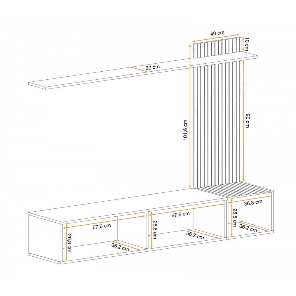 Σύνθετο σαλονιού Solar 180x40x131.6